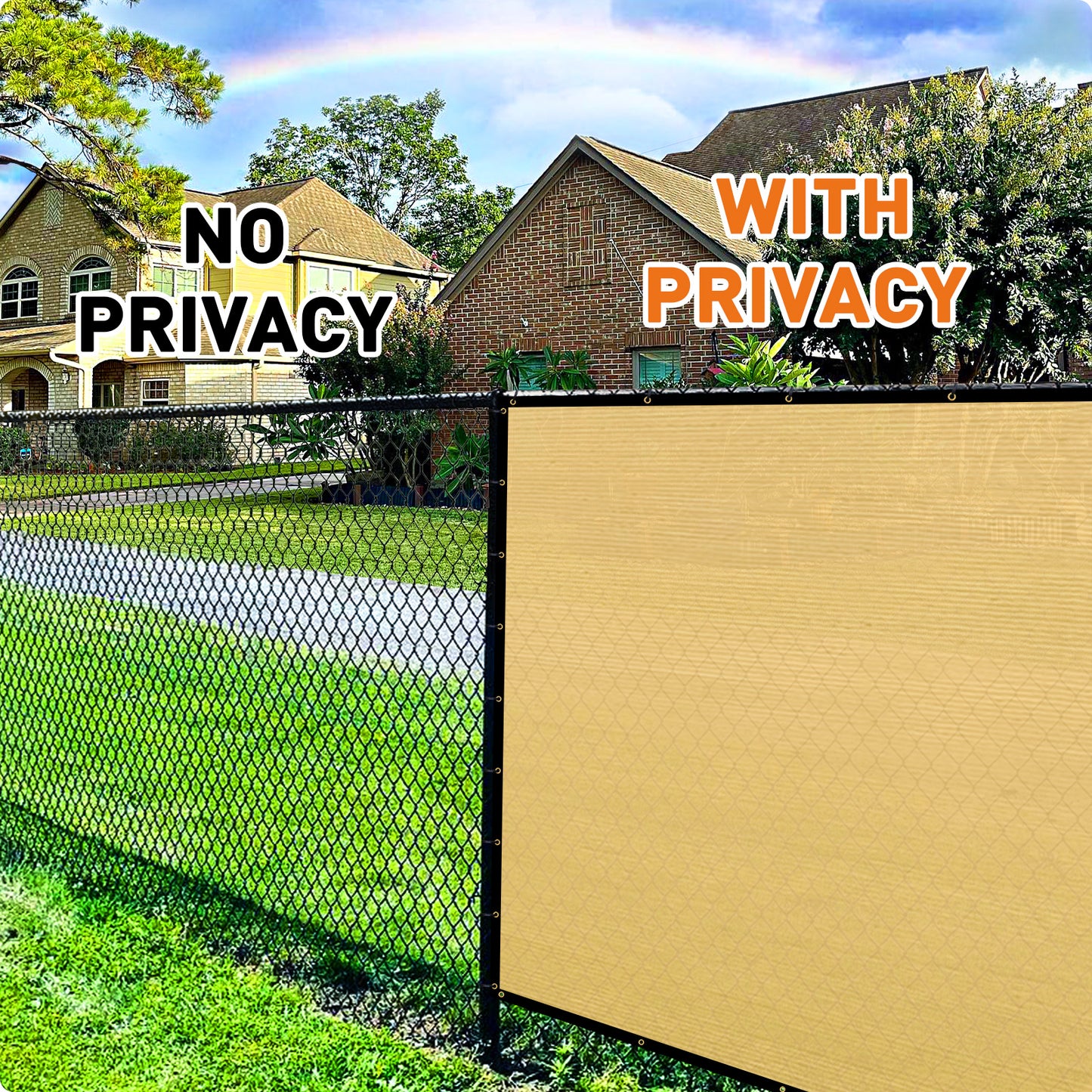 Privacy Screen Fence 6'X113' Custom Size Heavy Duty Protective Covering Mesh Fencing for Outdoor Patio Lawn Garden Pool and Backyard Sand (We Make Customized)