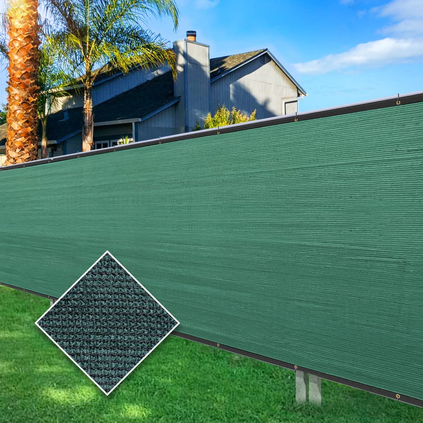 Privacy Screen Fence 96% Blockage Heavy Duty Protective Covering Mesh Fencing for Outdoor Patio Lawn Garden Balcony Dark Green