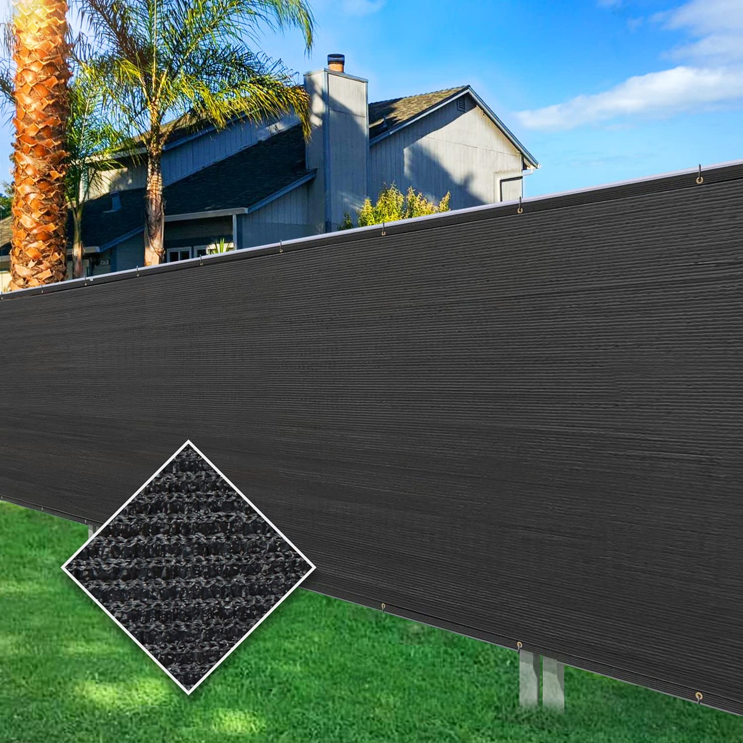 Privacy Screen Fence 96% Blockage Heavy Duty Protective Covering Mesh Fencing for Outdoor Patio Lawn Garden Balcony Black